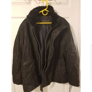 Andrew Marc Coat with Rabbit Fur Collar